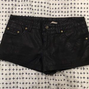 Free people leather shorts